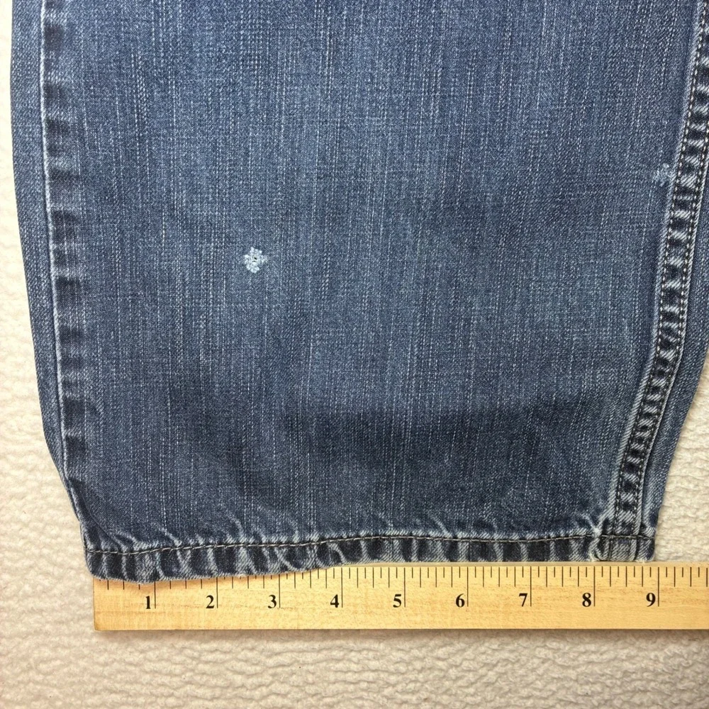Y2K Levis 569 Loose Straight‎ Jeans Men 38x32 Blue Faded Skater Baggy Distressed